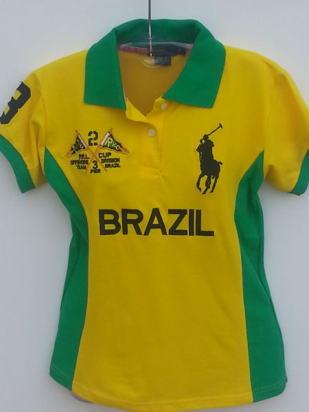 Camisa gol polo Ralph Lauren amarelo e verde