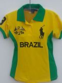 Camisa gol polo Ralph Lauren amarelo e verde
