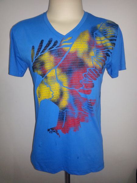 Camiseta t-shirt AX azul intenso estampada
