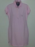 Vestido gola polo rosa bebê