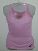 Camiseta de alças Hollister rosa bebê