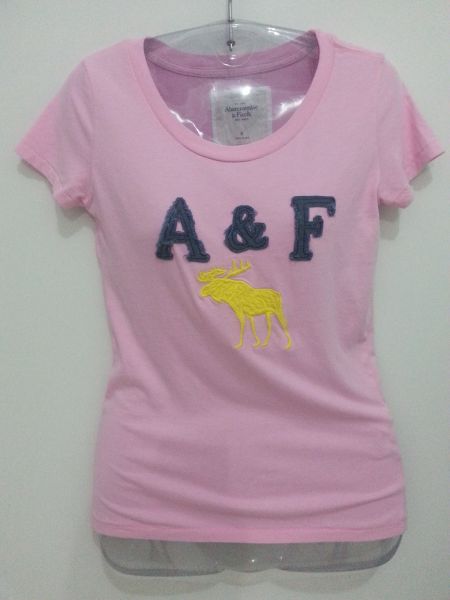 Camiseta t-shirt Abercrombie rosa bebê