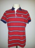 Camisa gola polo Lacoste listrada
