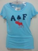 Camiseta t-shirt Abercrombie Médio Turquesa